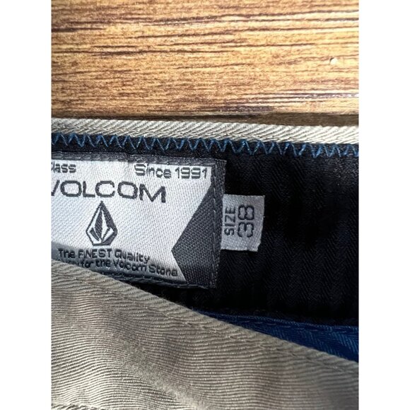 Volcom Corpo Class Mens Brown Straight Leg Polyester Cotton Pants Size 38 - Picture 4 of 8